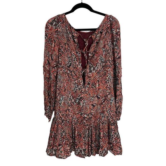 Nicholas Devan gathered snake-print crepe mini dress size 4 - Picture 5 of 16